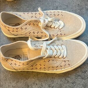 Vans Cream and Brown Patterned Sneakers